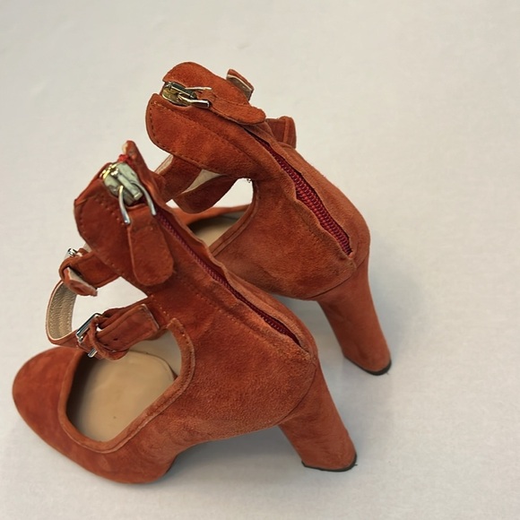 MASSIMO DUTTI BURNT ORANGE HEELS 37=7 - Picture 4 of 16